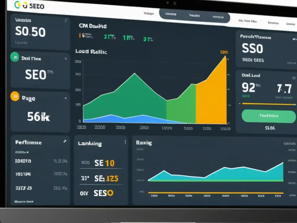 Dashboard SEO de alto rendimiento con datos en tiempo real, gráficos detallados y la importancia de la CDN en el SEO