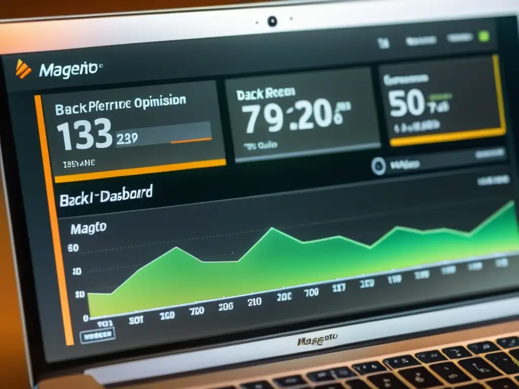 Configuración de rendimiento en Magento: optimización de caché, compresión de imágenes y base de datos Captura del panel de control de Magento con soluciones efectivas de hosting para Magento lento