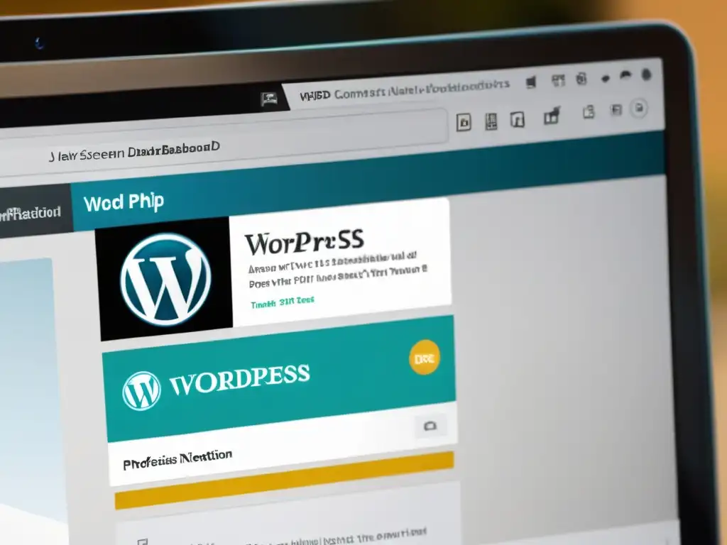 Actualización a PHP 8: Notificación en Dashboard de WordPress Captura del panel de WordPress con notificación de actualización a PHP 8