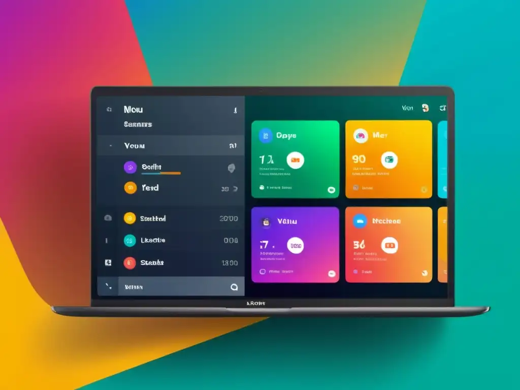 Experiencia de streaming personalizada Captura de pantalla de interfaz de usuario moderna y sofisticada con recomendaciones personalizadas y menú de navegación intuitivo