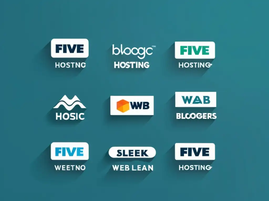 Collage de logotipos de hosting web: moderno y atractivo Collage moderno con logos de los mejores proveedores hosting para bloggers en un diseño elegante y profesional