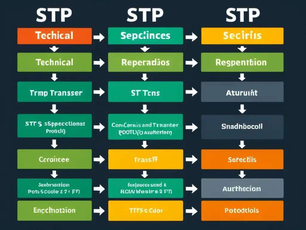 Comparativa detallada de FTPS y SFTP: Especificaciones técnicas y diferencias visualizadas Comparativa FTPS vs SFTP: Detallado cuadro de comparación con especificaciones técnicas y diferencias, diseño moderno y codificación de colores