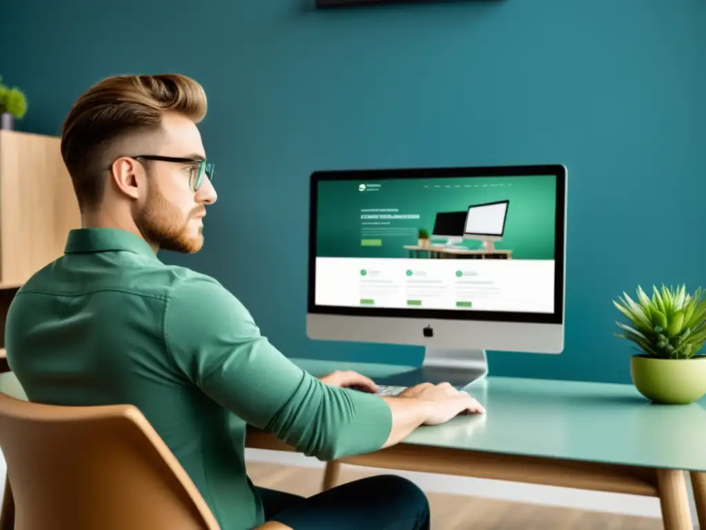 Desarrollador web profesional creando diseño Joomla moderno Un desarrollador web profesional trabaja en un elegante diseño de sitio web Joomla