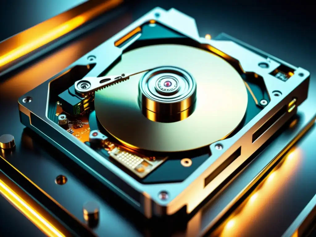 Comparación de discos duros: HDD tradicional vs Detalle de disco duro tradicional versus moderno SSD, simbolizando las ventajas y desventajas de HDD tradicionales en web hosting