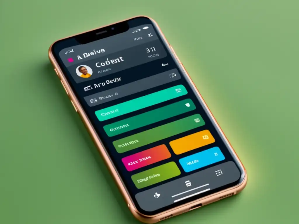 Interfaz de usuario moderna y vibrante para una experiencia intuitiva Interfaz móvil con diseño moderno y entrega de contenido y experiencia del usuario efectiva y atractiva