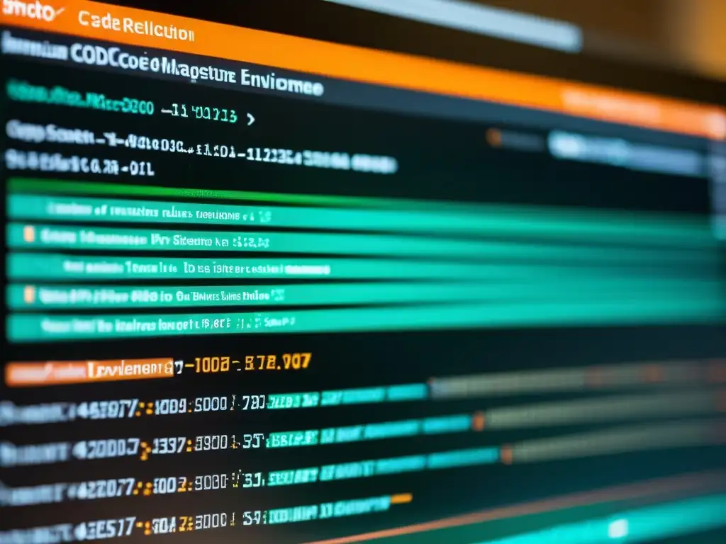 Compilación de código en Magento: detallada y visual Un entorno de desarrollo Magento muestra una compilación de código de alta resolución, mejorando la eficiencia