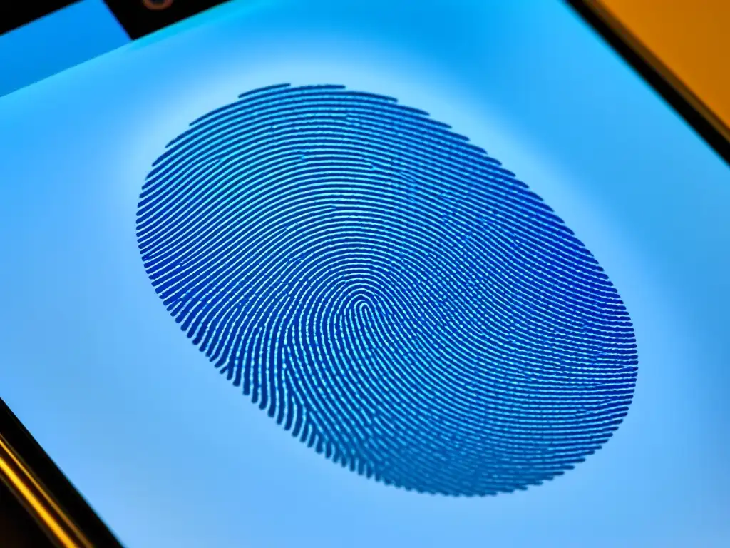 Escaneo de huella digital: tecnología de autenticación avanzada Una imagen de alta tecnología, escaneo de huella digital para autenticación de dos factores en web hosting