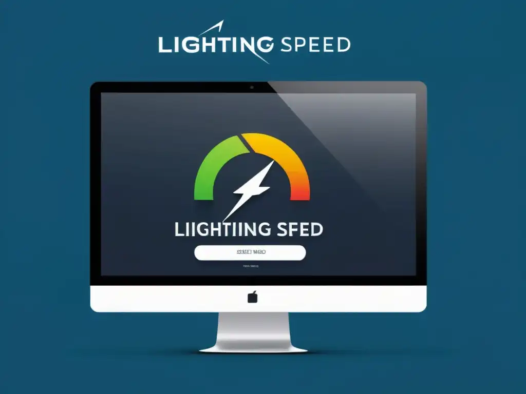Interfaz web moderna y eficiente con colores vibrantes y carga ultrarrápida Imagen impactante de un moderno y elegante diseño web, resaltando la importancia de mejorar la velocidad de carga y el SEO