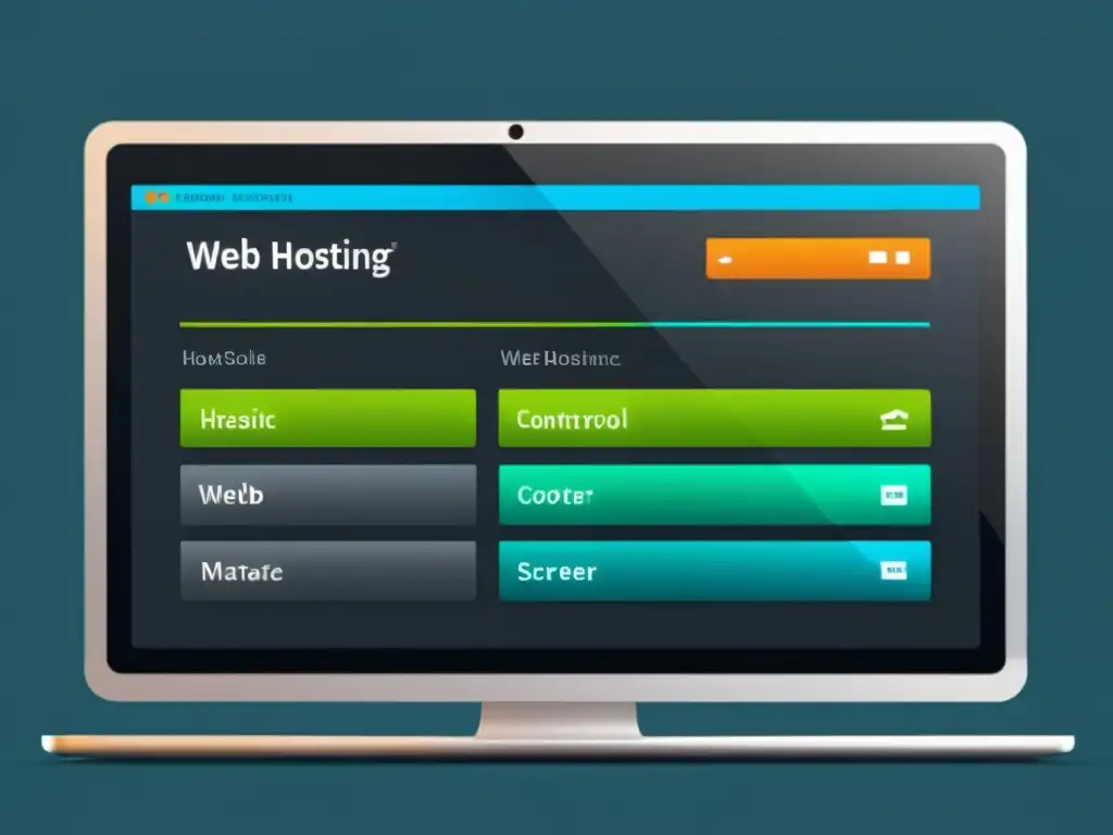 Panel de control de hosting web: moderno y minimalista Interfaz de control de hosting web moderna y minimalista en pantalla de alta definición, para las mejores experiencias de usuarios en hosting web