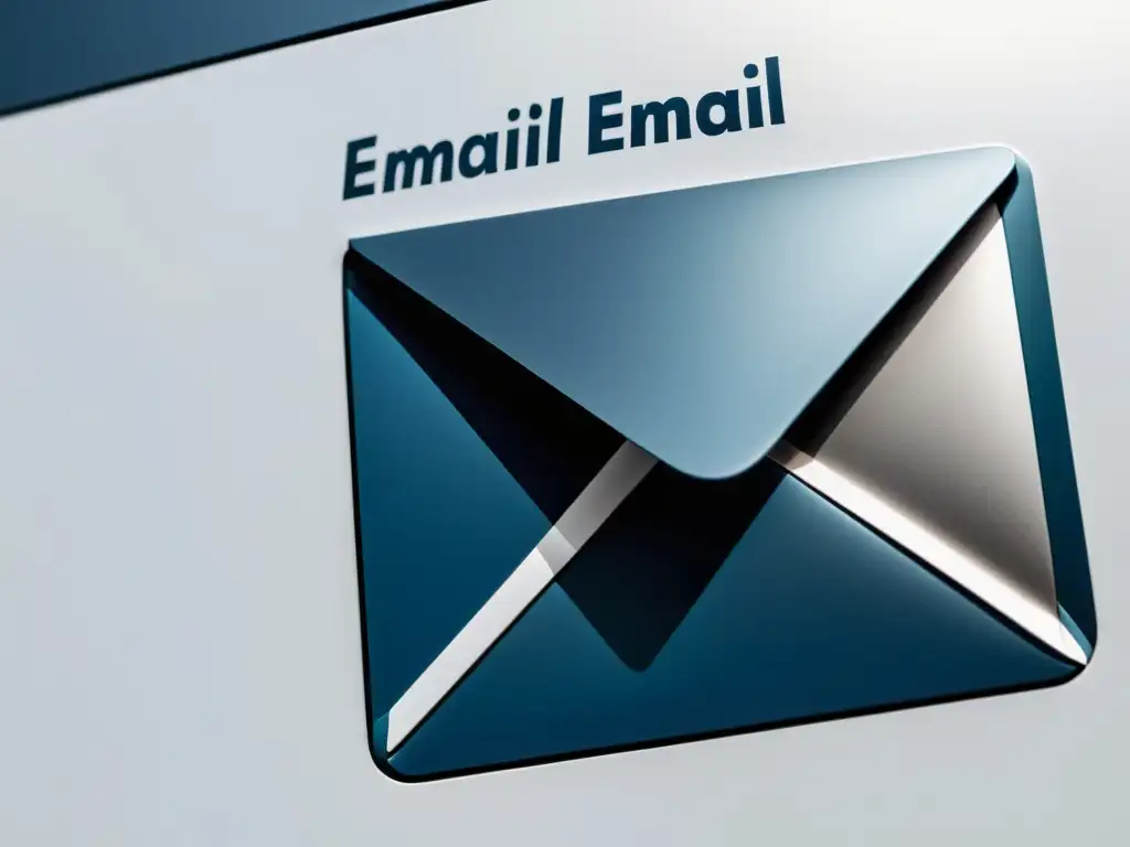 Interfaz de correo electrónico elegante y eficiente en alta resolución Interfaz de email corporativo moderna y elegante en pantalla HD, con esquema de colores profesional