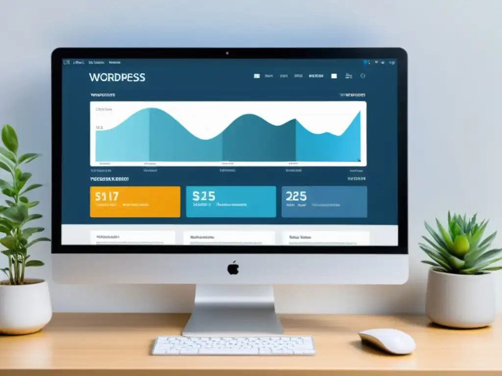Optimización profesional en WordPress: Plugins y ajustes de rendimiento Una interfaz moderna de WordPress con soluciones rápidas para problemas de hosting, en tonos blancos y azules, de diseño limpio y profesional
