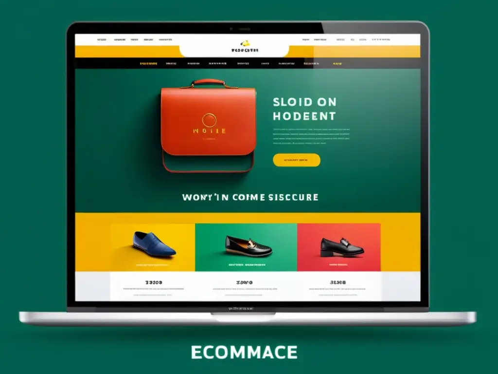 Interfaz de ecommerce moderna y minimalista con colores vibrantes Interfaz de tienda online moderna y elegante con diseño minimalista y colores vibrantes, ideal para inversión en hosting para ecommerce
