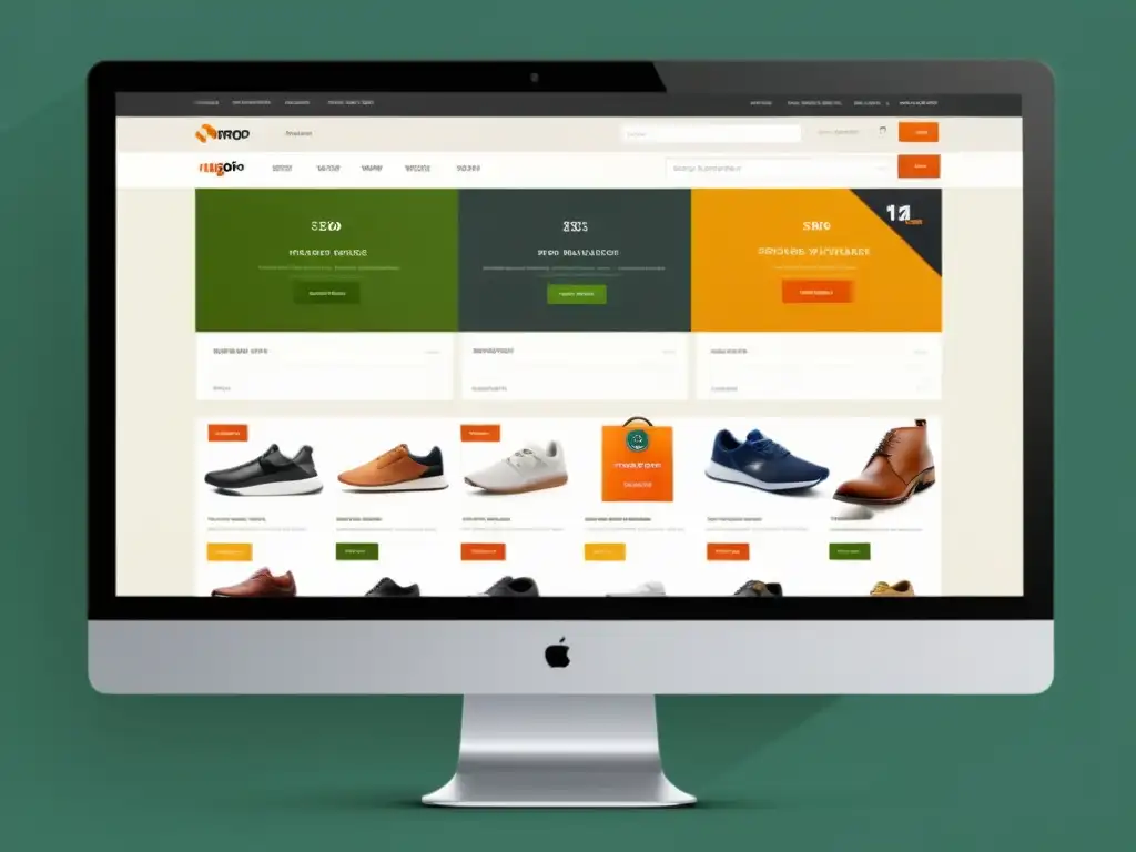 Diseño web moderno y minimalista con funcionalidades SEO de Magento Interfaz web moderna con diseño minimalista y funciones mejoradas de Magento para SEO