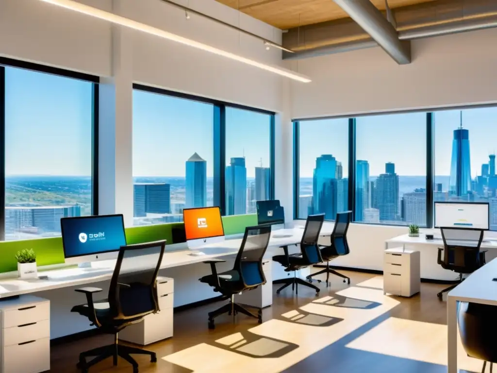 Oficina moderna para startups con ambiente creativo, innovador y vibrante