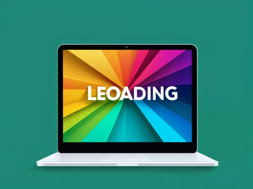 Web moderna: Carga rápida y dinámica Una página web moderna cargando en un dispositivo, con detalles vibrantes y transiciones suaves