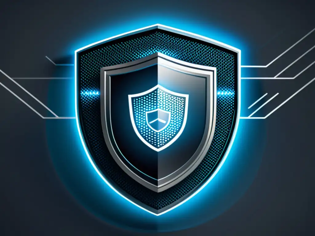 Servidores Seguros: Red de Protección y Tecnología Avanzada Una red de servidores interconectados con una protección segura, mostrando datos fluyendo suavemente mientras repelen ataques cibernéticos