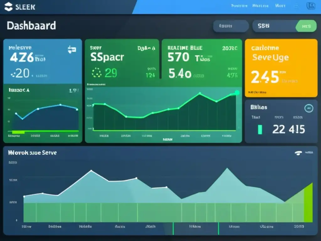 Tablero moderno y elegante con métricas en tiempo real de servidor