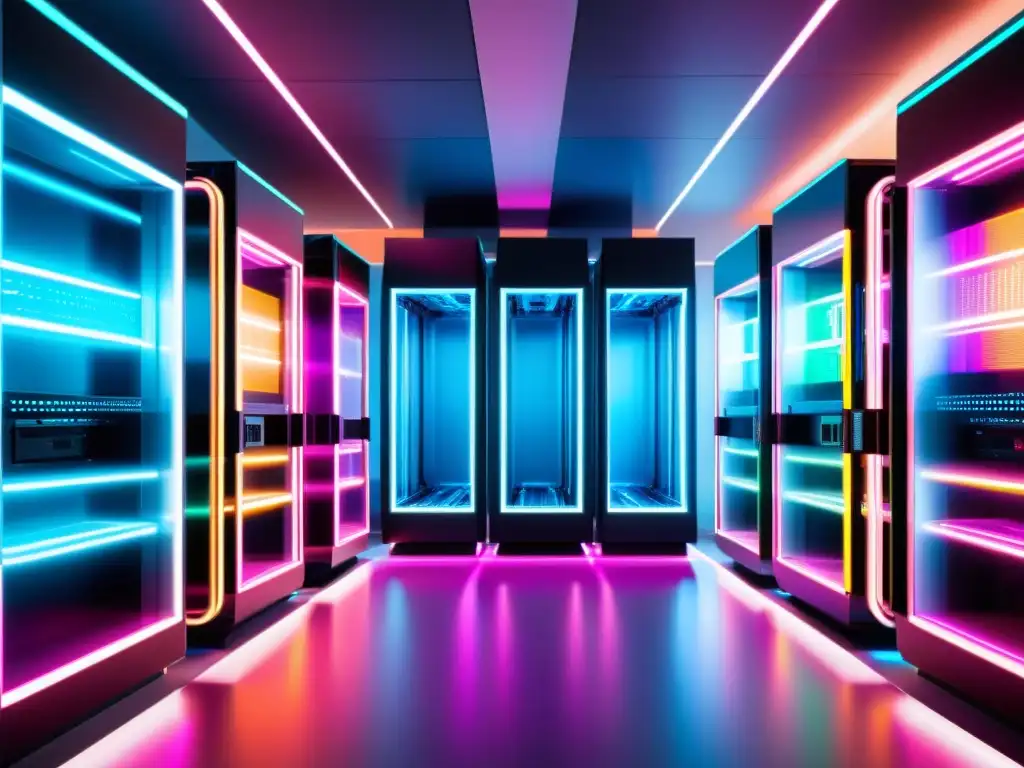 Transferencia de datos de alta velocidad para acelerar PrestaShop Vibrante transferencia de datos a alta velocidad en PrestaShop, con iluminación futurista y tecnología de vanguardia